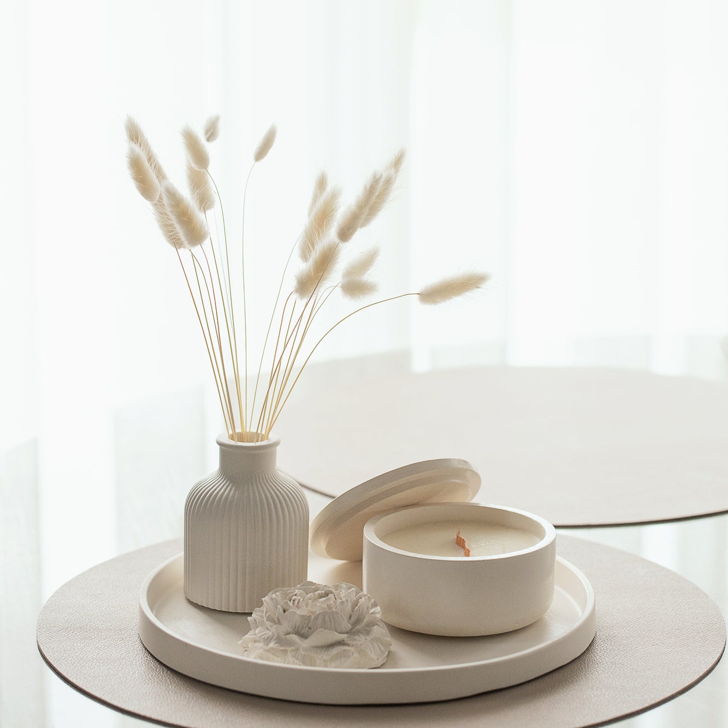 Gypsum aroma candle set for gift and home décor