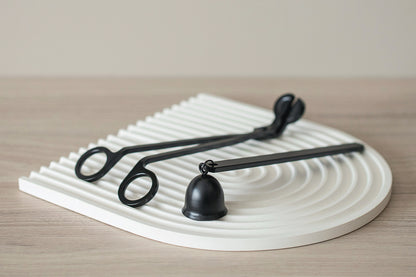 Elegant Candle Care Set - Wick Trimmer and Candle Snuffer, Black Stainless Steel