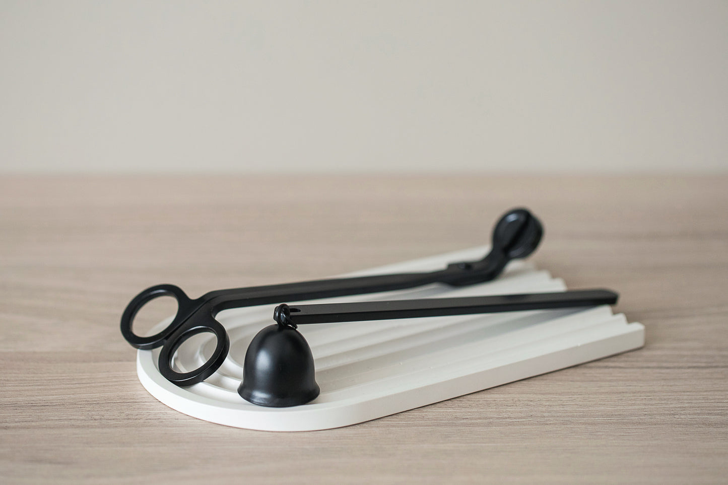 Elegant Candle Care Set - Wick Trimmer and Candle Snuffer, Black Stainless Steel