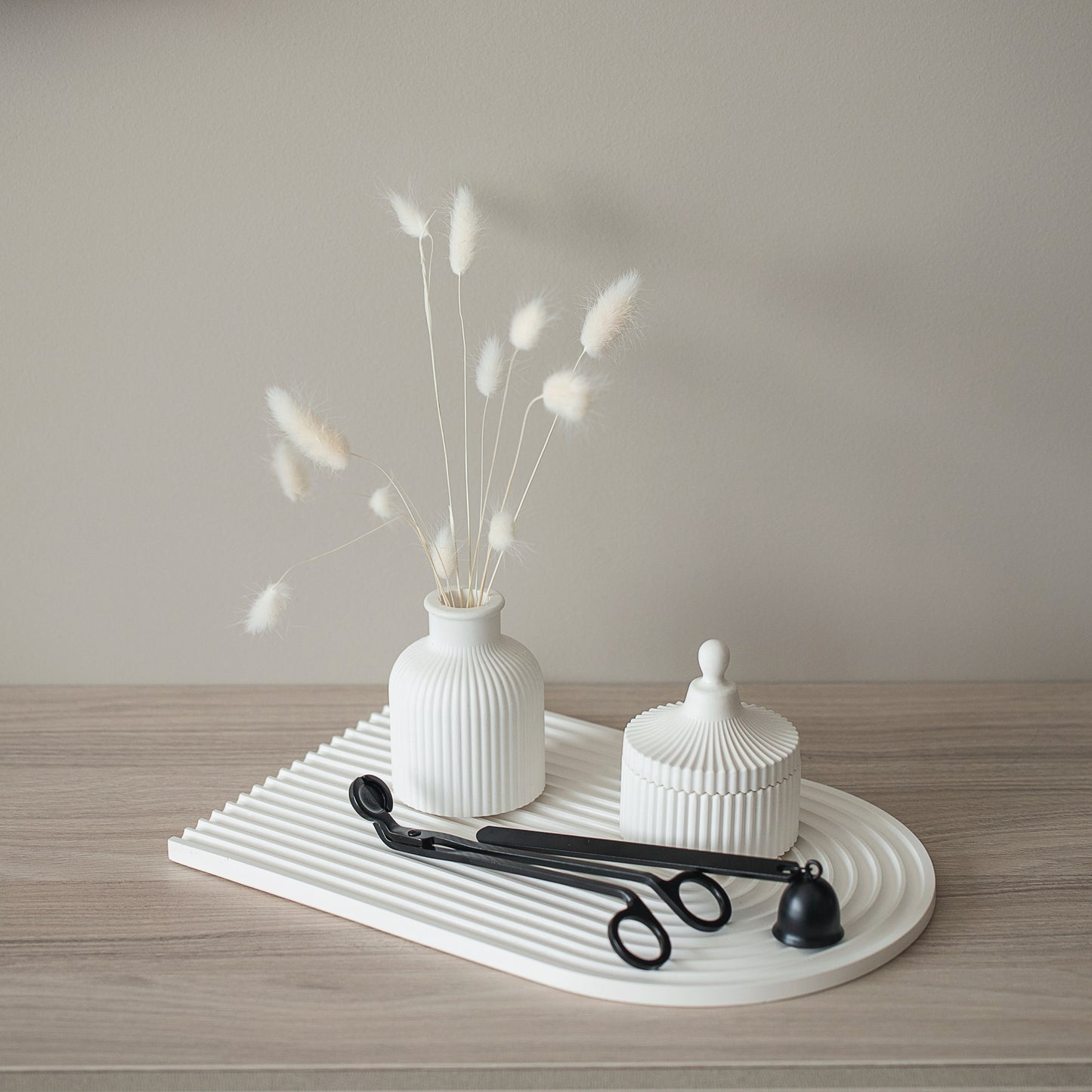 Elegant Candle Care Set - Wick Trimmer and Candle Snuffer, Black Stainless Steel