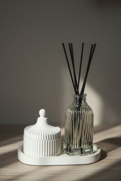 Luxury Home Fragrance Gift Set – Candle & Reed Diffuser with Gypsum Tray